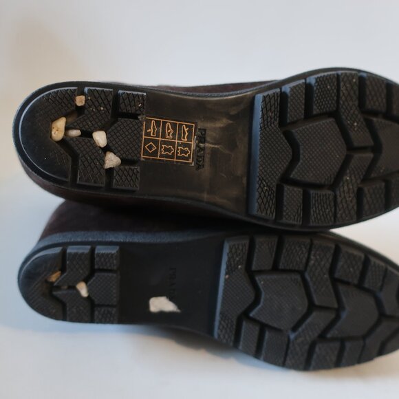 Women Prada Dark Brown 100% Suede Concealed Wedge Booties 35.5 US/5 - 5.5 - Picture 7 of 10